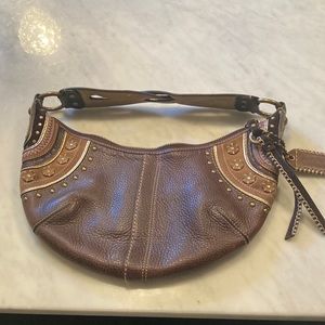 Boho brown embellished  vintage coach purse